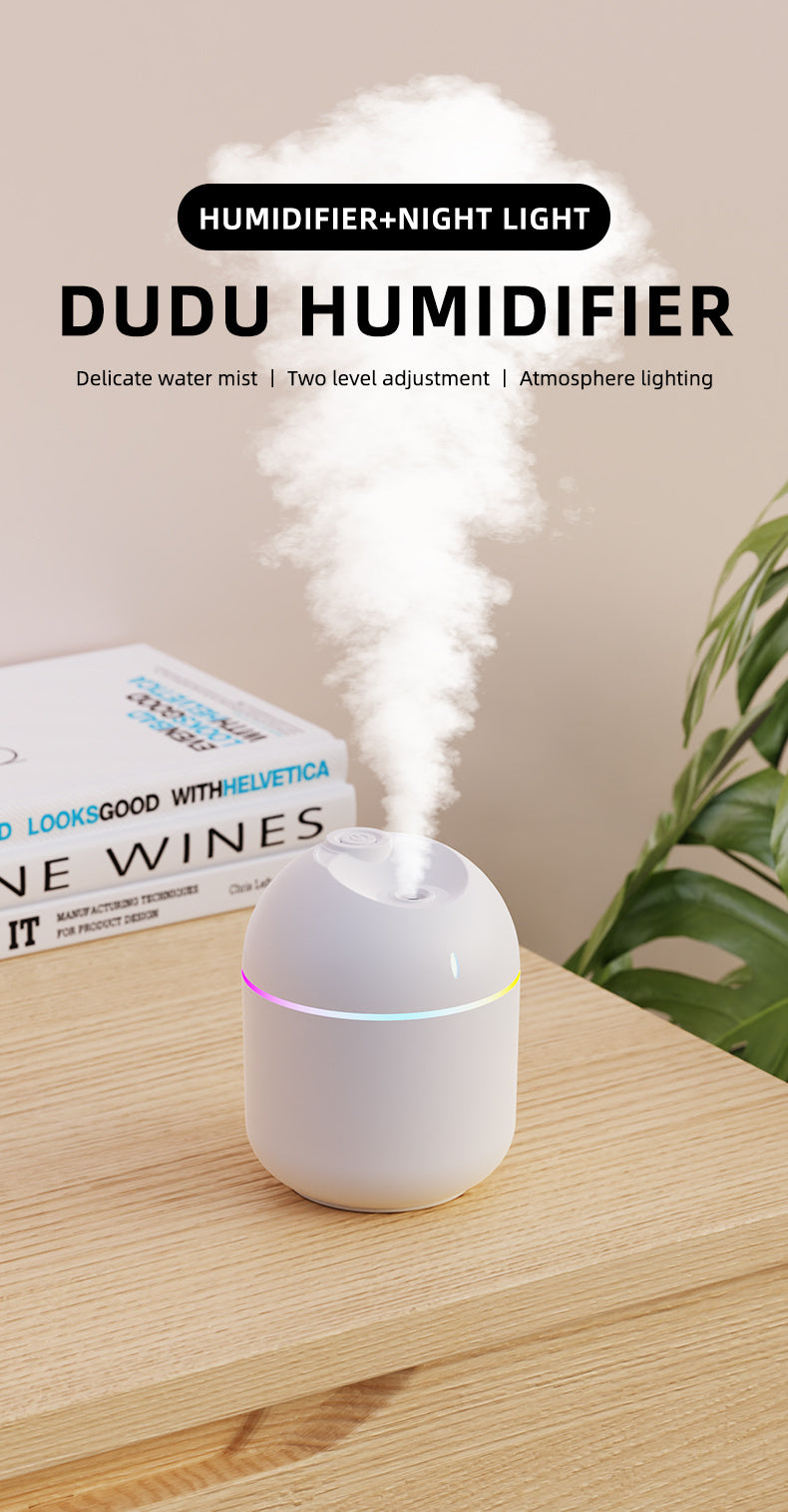 Smart air humidifier with led night light