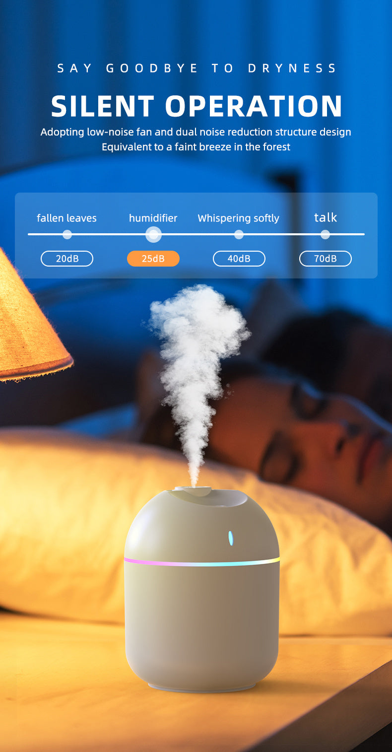 Smart air humidifier with led night light