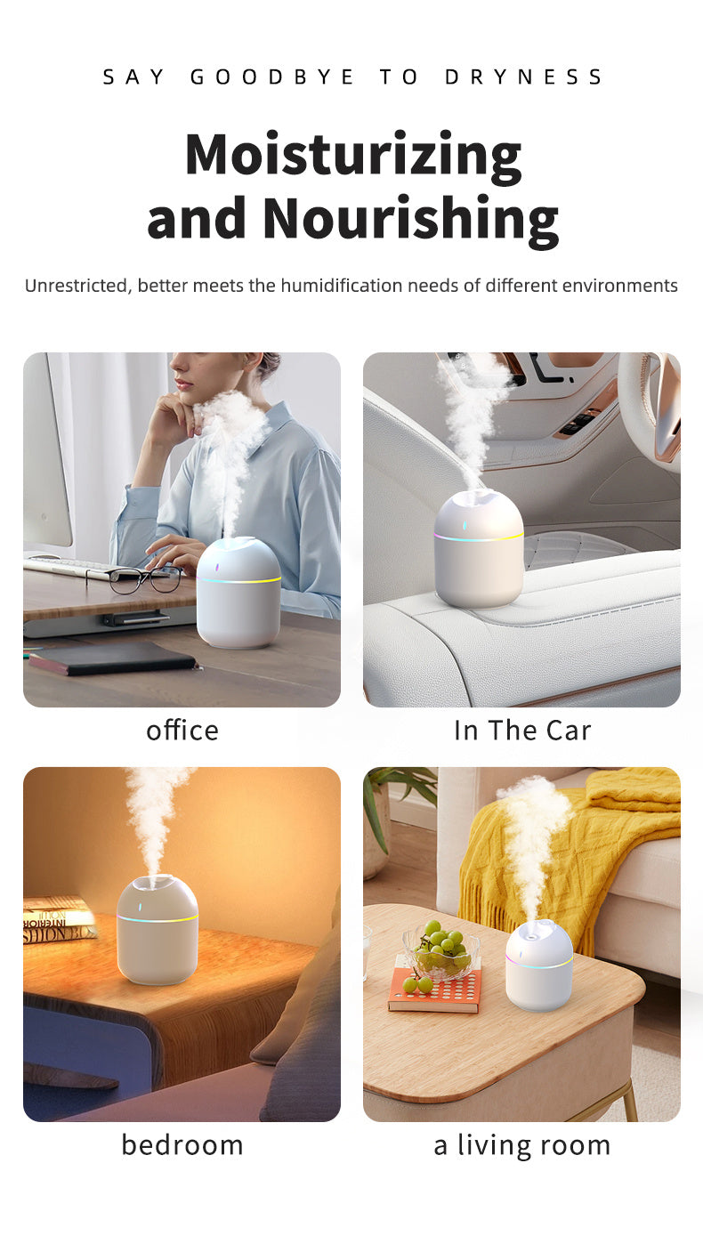Smart air humidifier with led night light